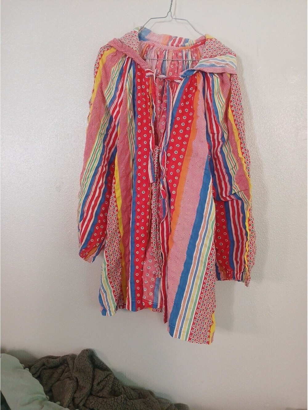 Handmade Gypsy Colorful Hippy Hooded Tie In Front Kimono